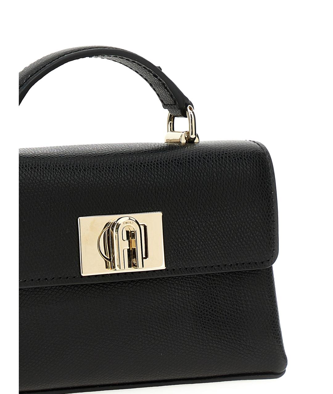 FURLA Черная кожаная сумка через плечо, фото 3
