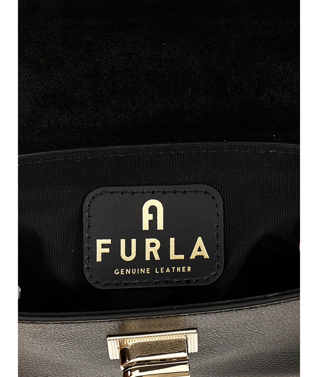 FURLA Черная кожаная сумка через плечо, фото 4