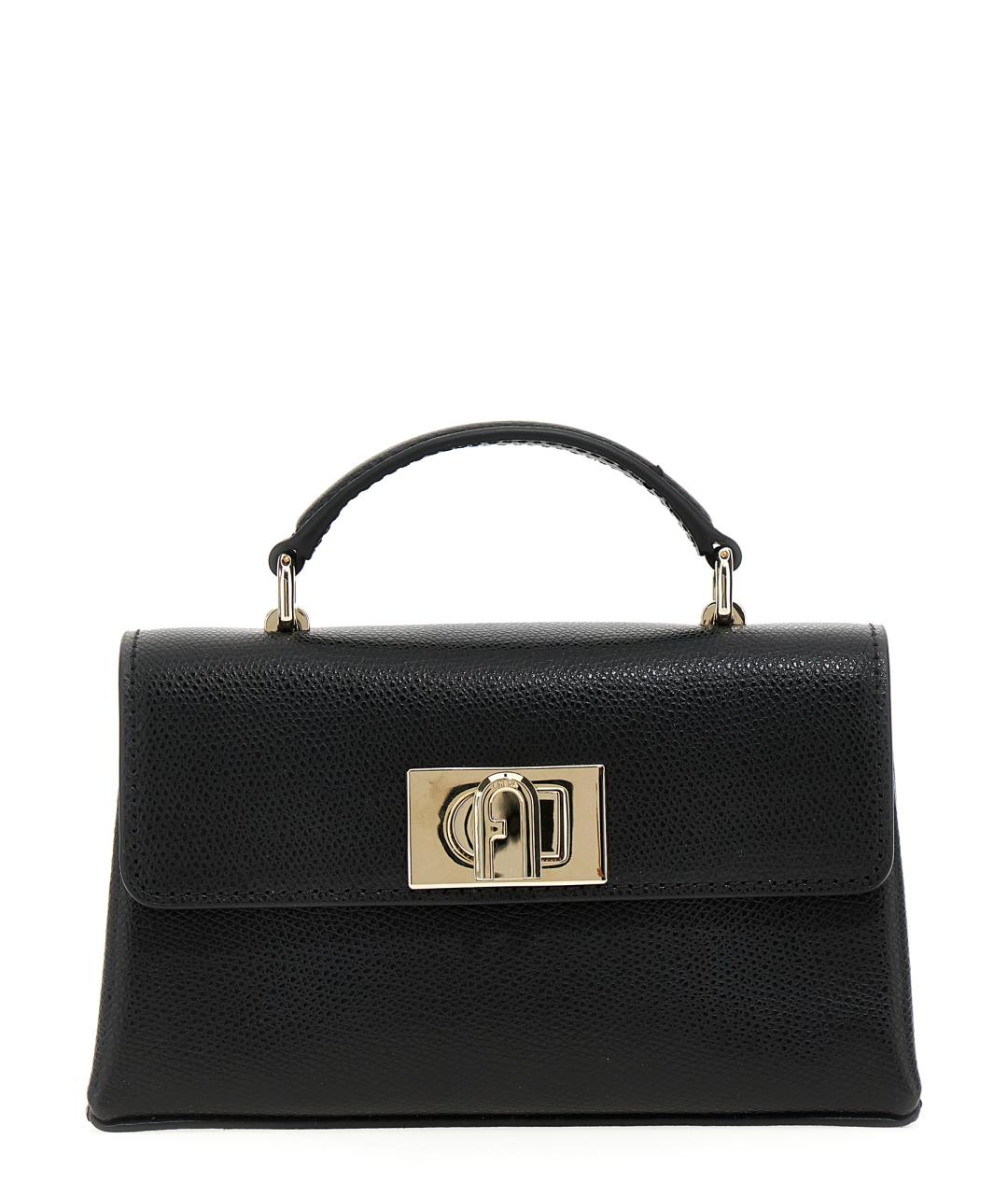 FURLA Черная кожаная сумка через плечо, фото 1