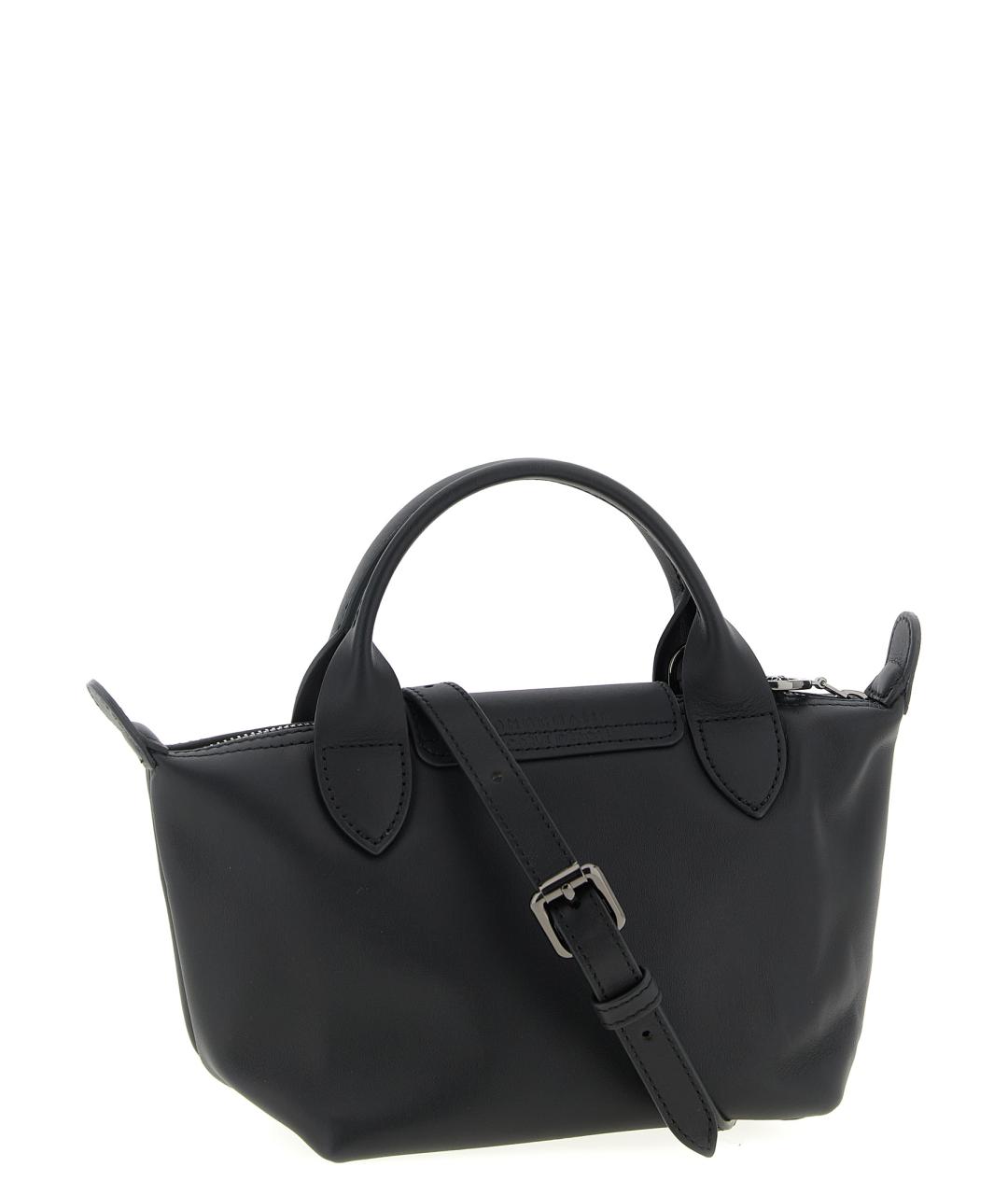 LONGCHAMP Черная кожаная сумка тоут, фото 2