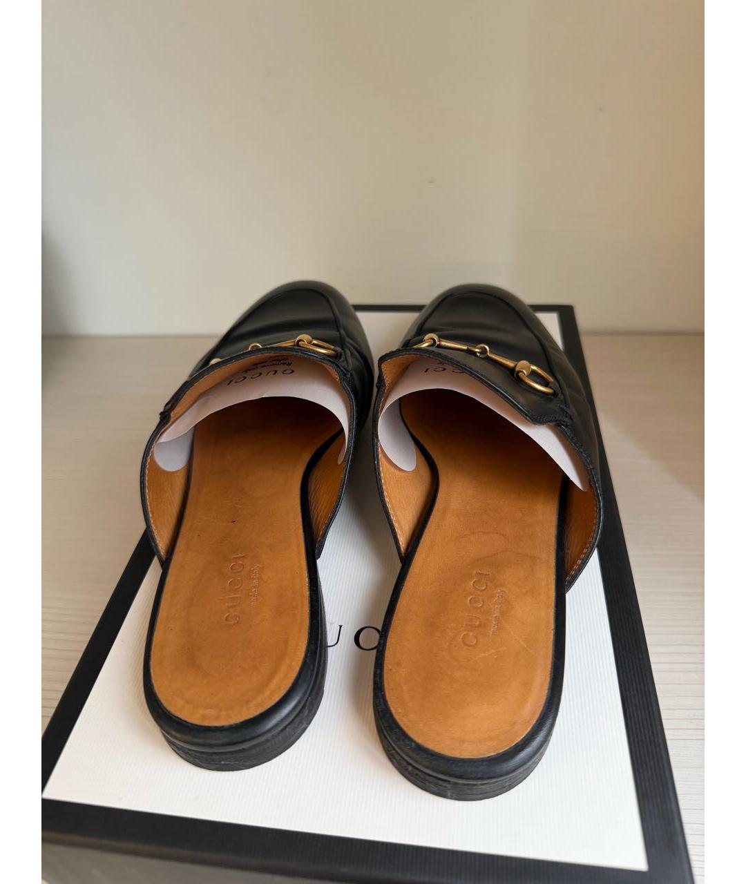 GUCCI Черные кожаные мюли, фото 5