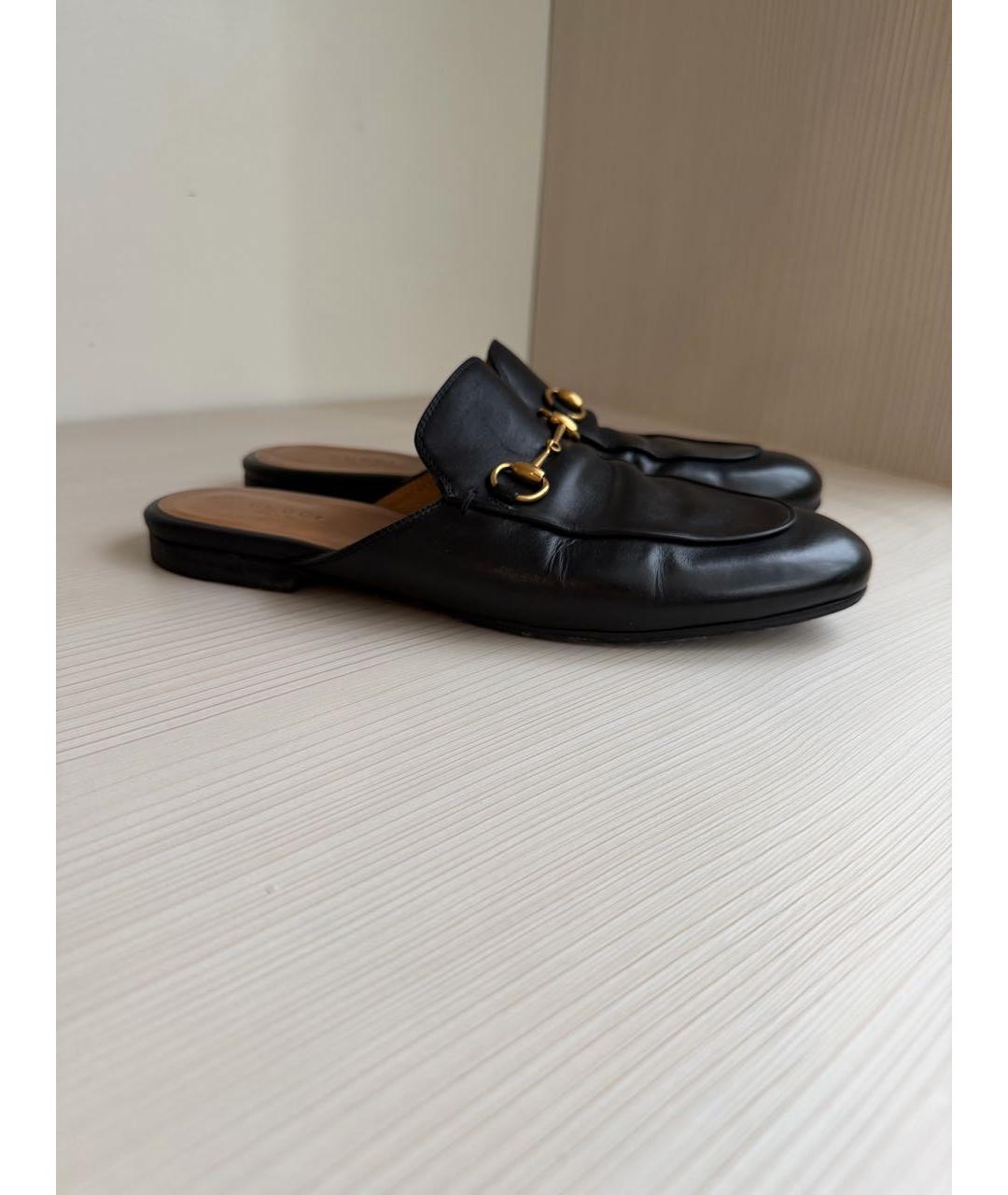 GUCCI Черные кожаные мюли, фото 9