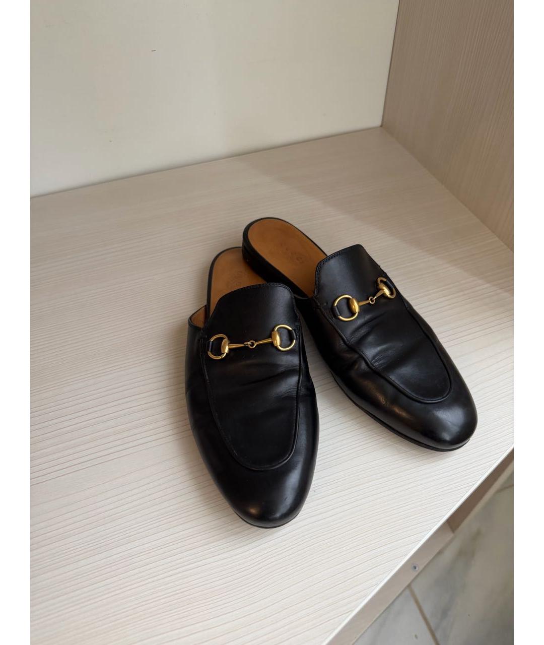 GUCCI Черные кожаные мюли, фото 3
