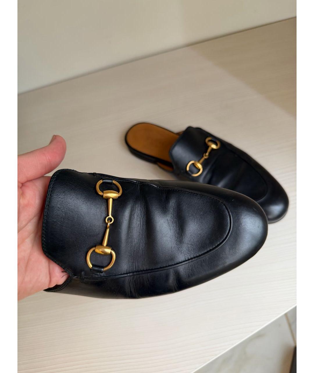 GUCCI Черные кожаные мюли, фото 8