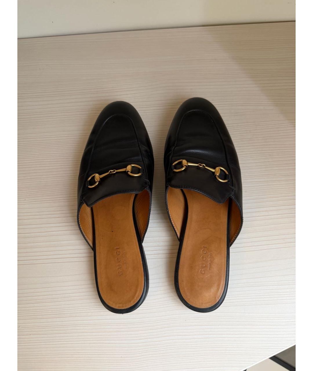 GUCCI Черные кожаные мюли, фото 4