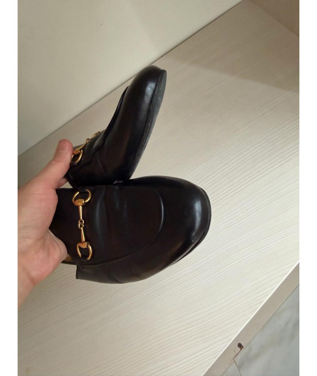 GUCCI Черные кожаные мюли, фото 7