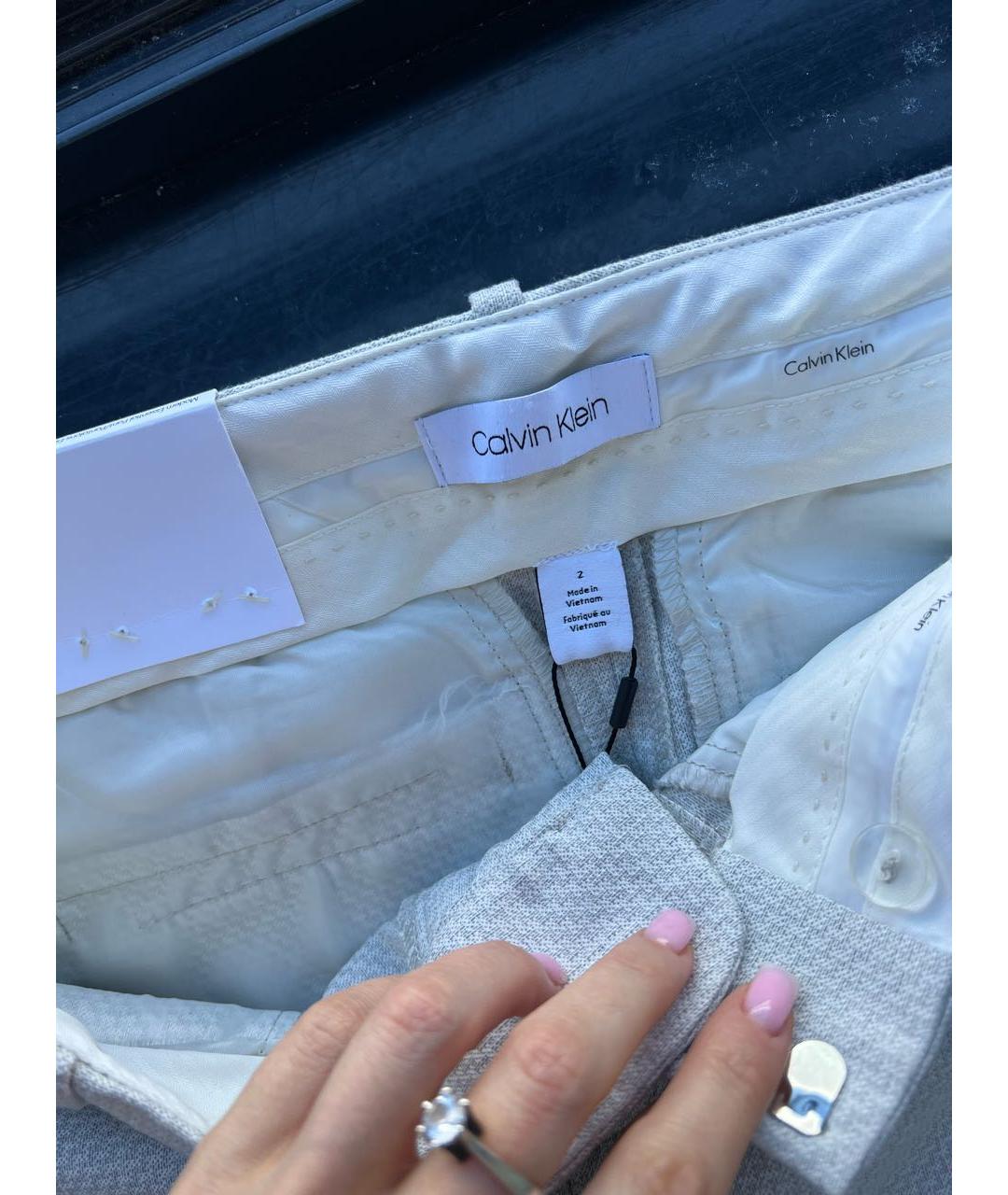 CALVIN KLEIN Бежевые прямые брюки, фото 4