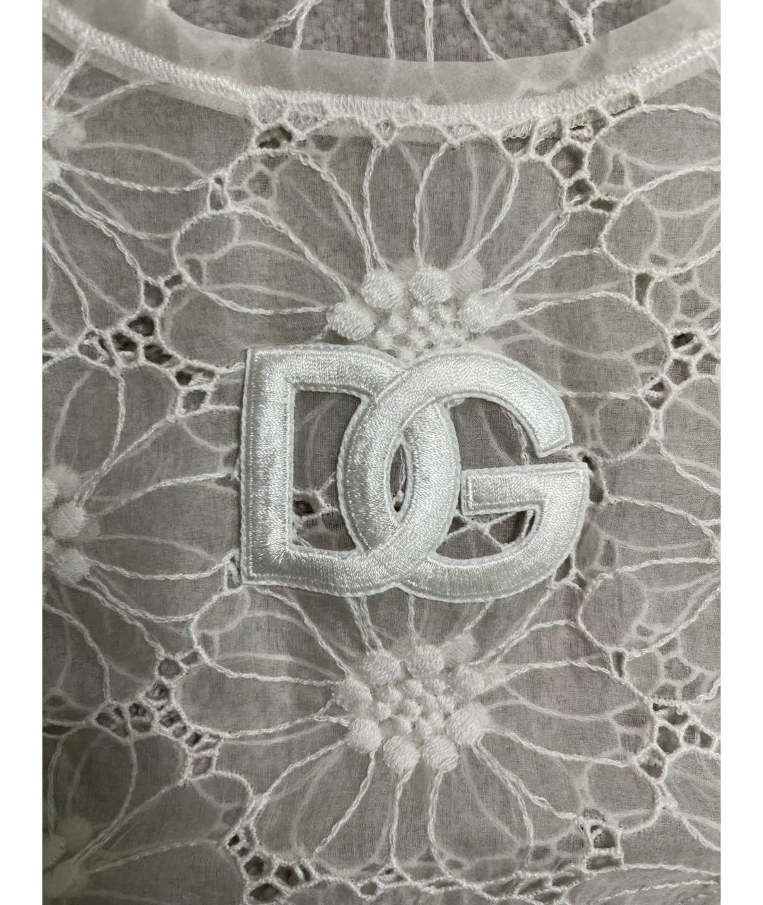 DOLCE&GABBANA Белая сетчатая майка, фото 3