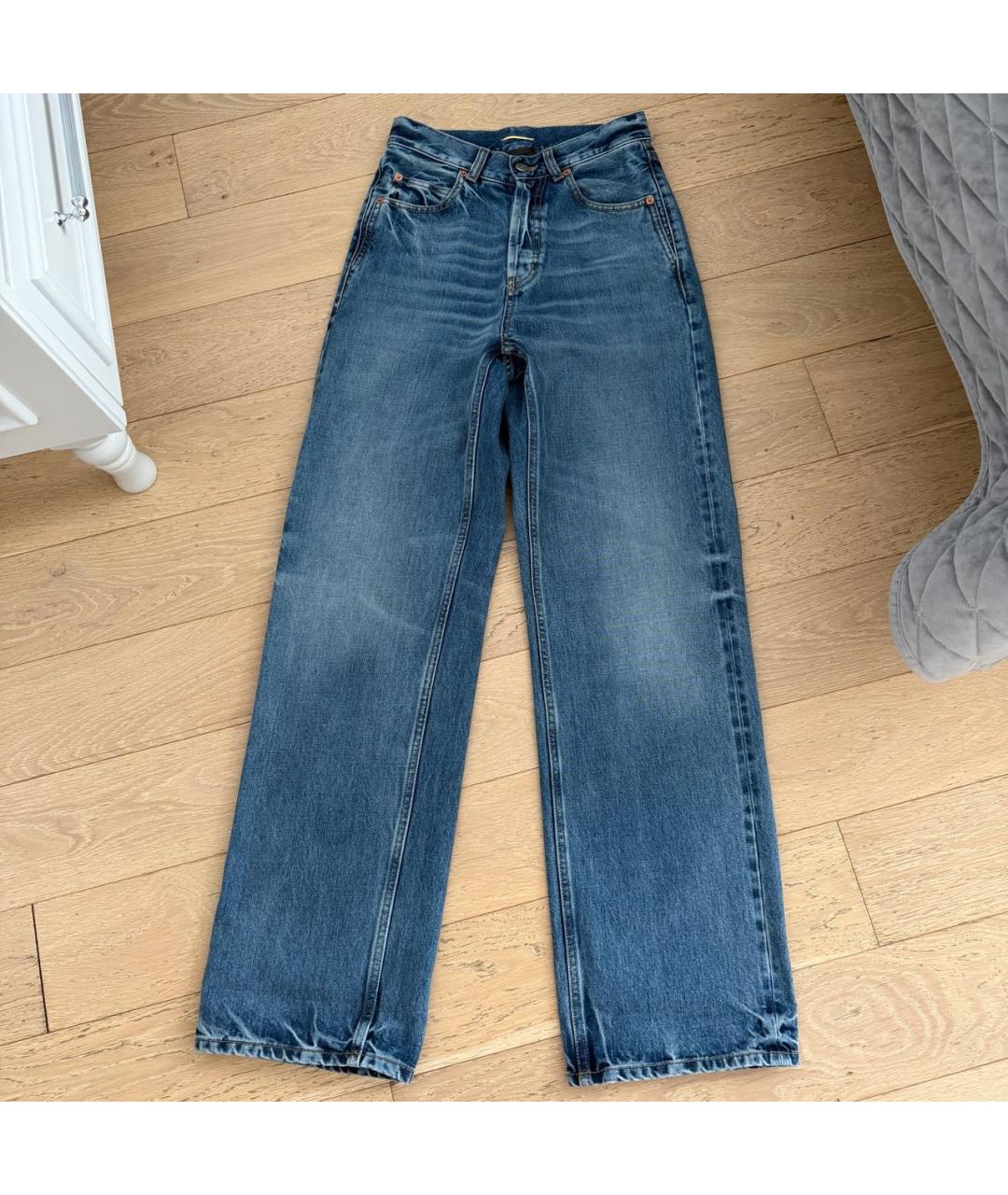 SAINT LAURENT Синие прямые джинсы, фото 6