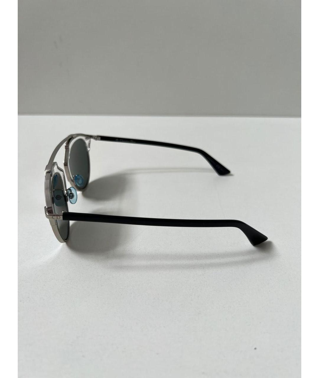 CHRISTIAN DIOR Серебряные металлические солнцезащитные очки, фото 3