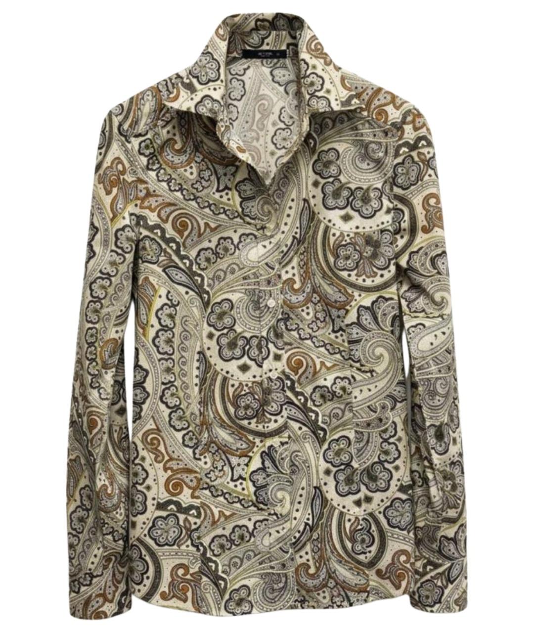 ETRO Хаки хлопковая рубашка, фото 1
