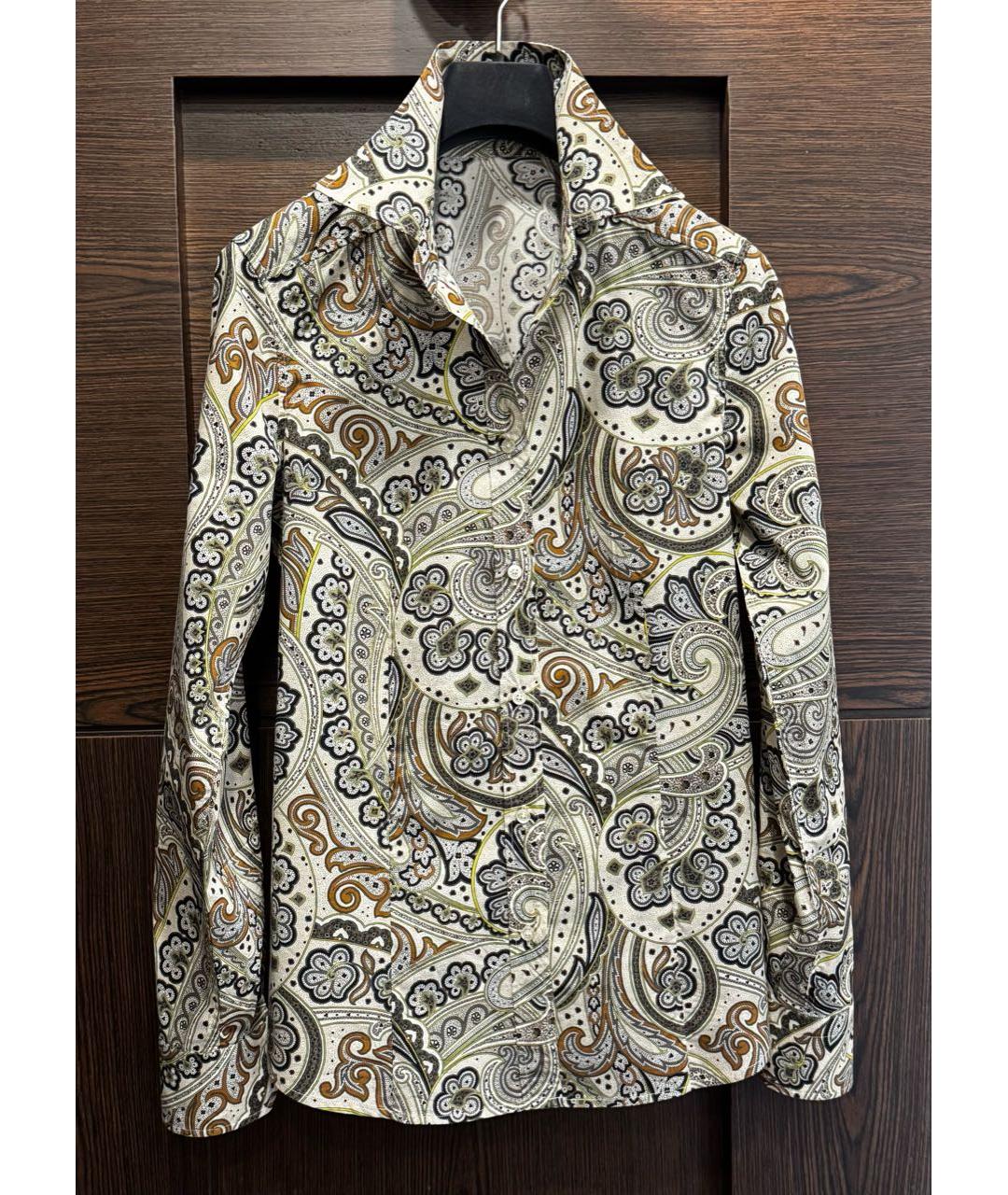 ETRO Хаки хлопковая рубашка, фото 7