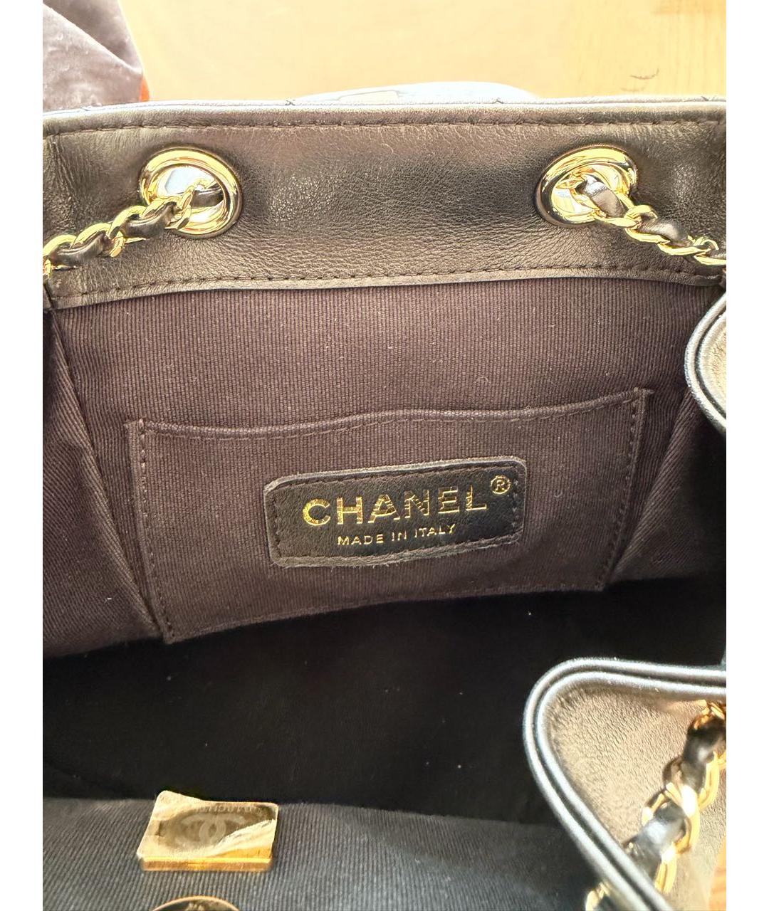CHANEL Черный кожаный рюкзак, фото 4