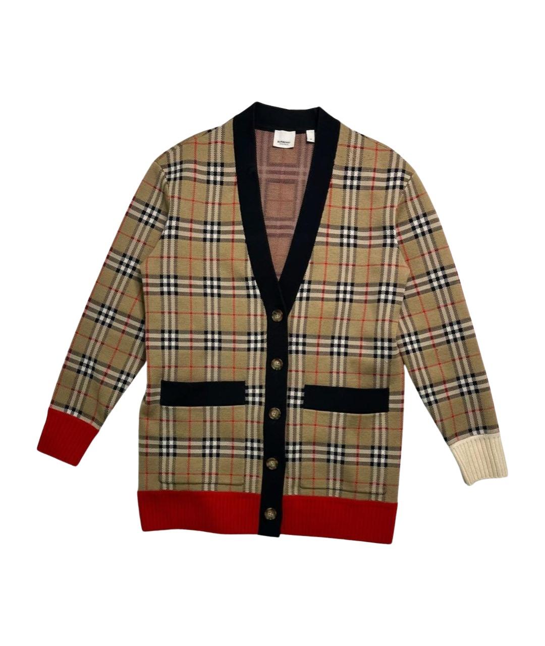 BURBERRY Бежевый шерстяной кардиган, фото 1