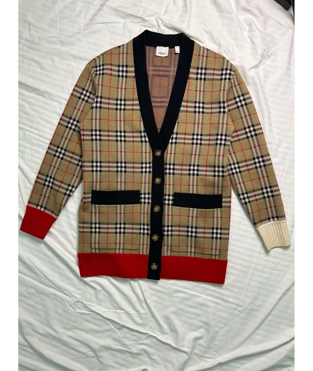 BURBERRY Бежевый шерстяной кардиган, фото 7
