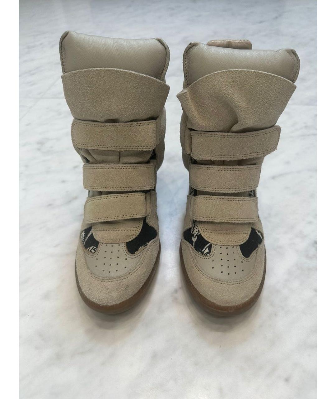 ISABEL MARANT Бежевые замшевые кеды, фото 2