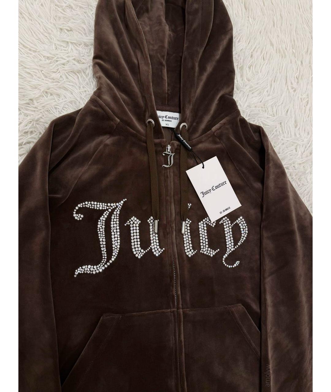 JUICY COUTURE Коричневый велюровый спортивные костюмы, фото 3
