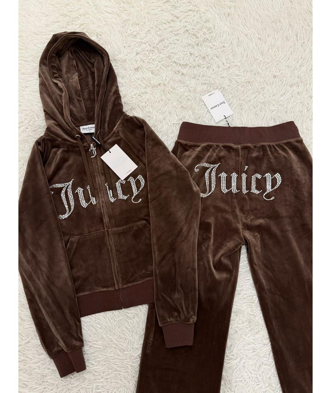 JUICY COUTURE Коричневый велюровый спортивные костюмы, фото 2