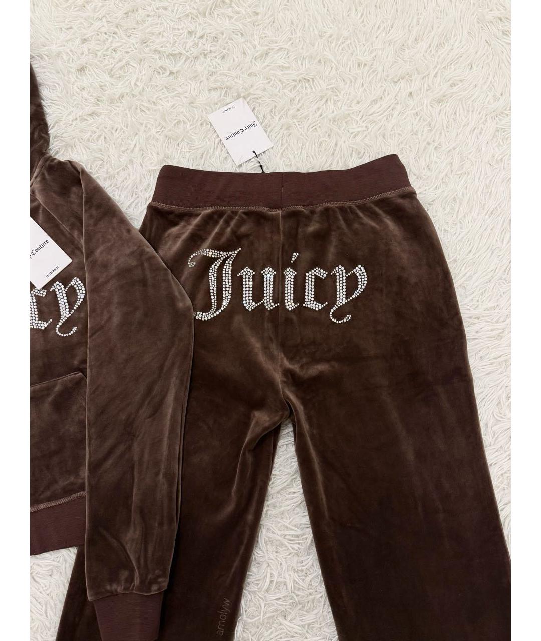 JUICY COUTURE Коричневый велюровый спортивные костюмы, фото 4