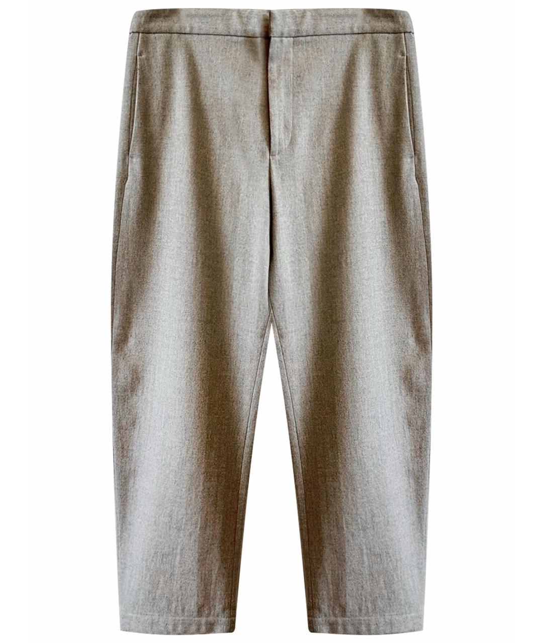 JIL SANDER Бежевые шерстяные брюки чинос, фото 1
