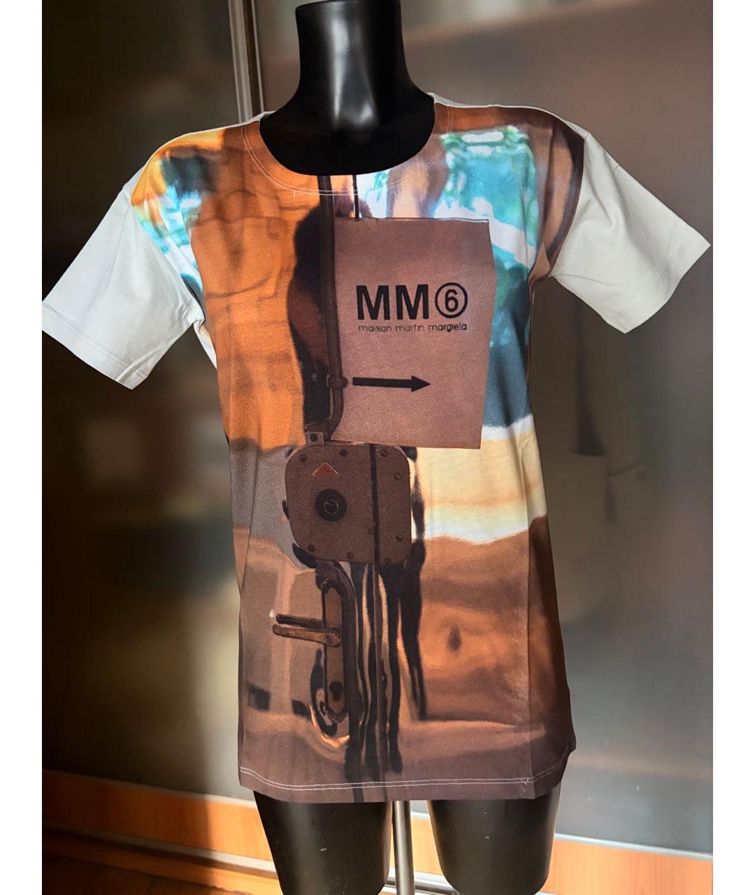 MM6 MAISON MARGIELA Бежевая хлопковая футболка, фото 2