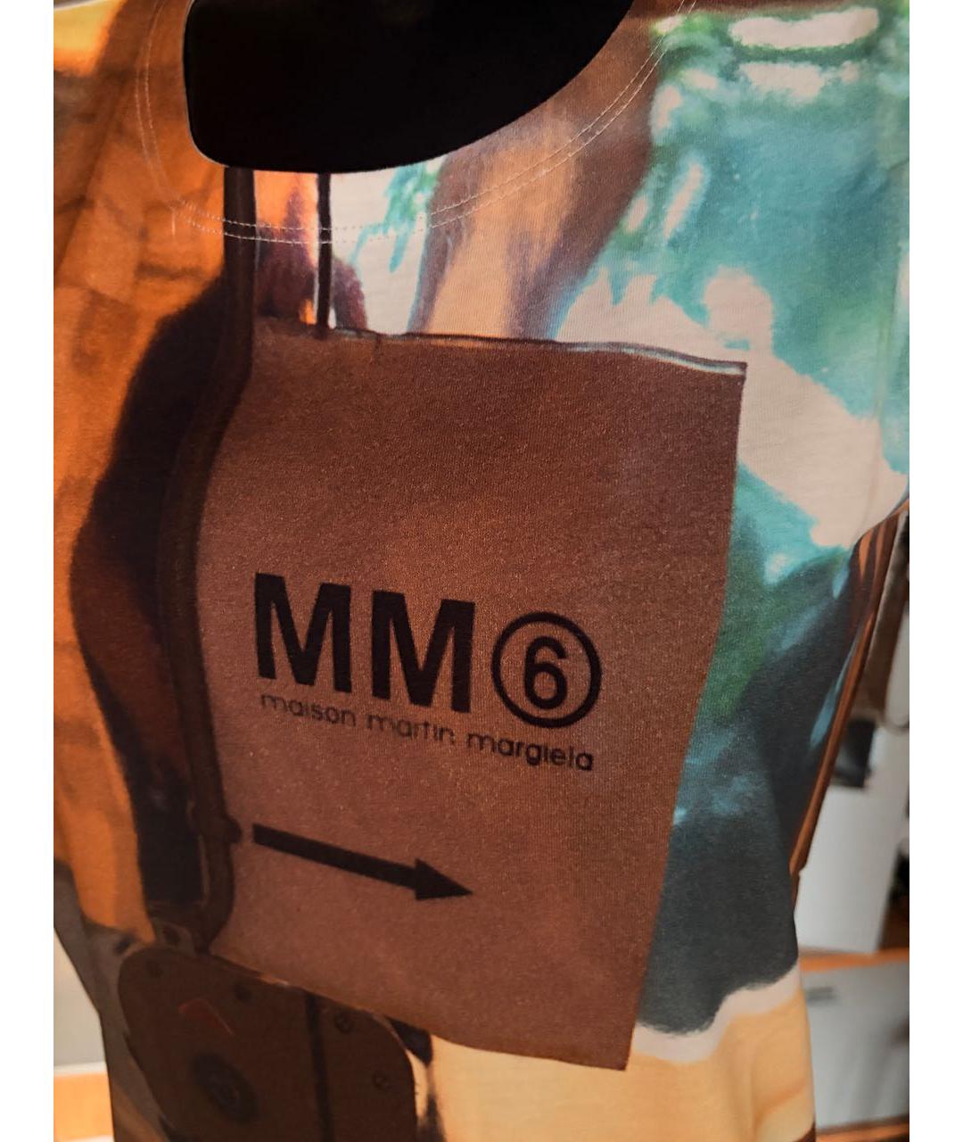 MM6 MAISON MARGIELA Бежевая хлопковая футболка, фото 4