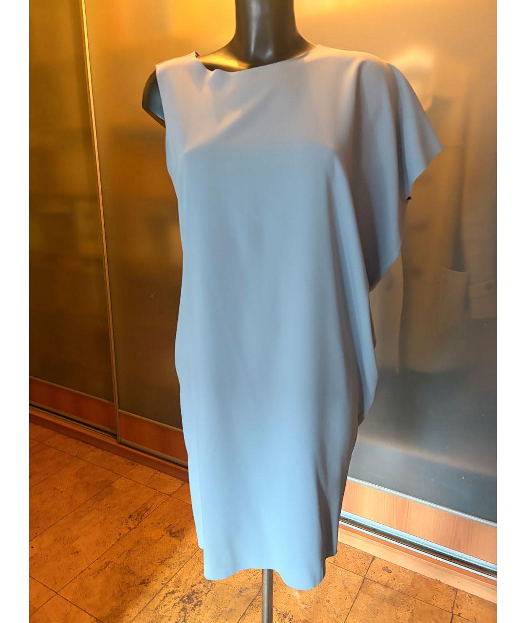MM6 MAISON MARGIELA Голубое вискозное повседневное платье, фото 2