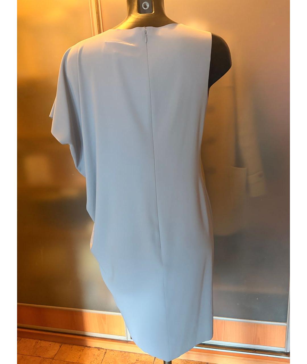 MM6 MAISON MARGIELA Голубое вискозное повседневное платье, фото 3