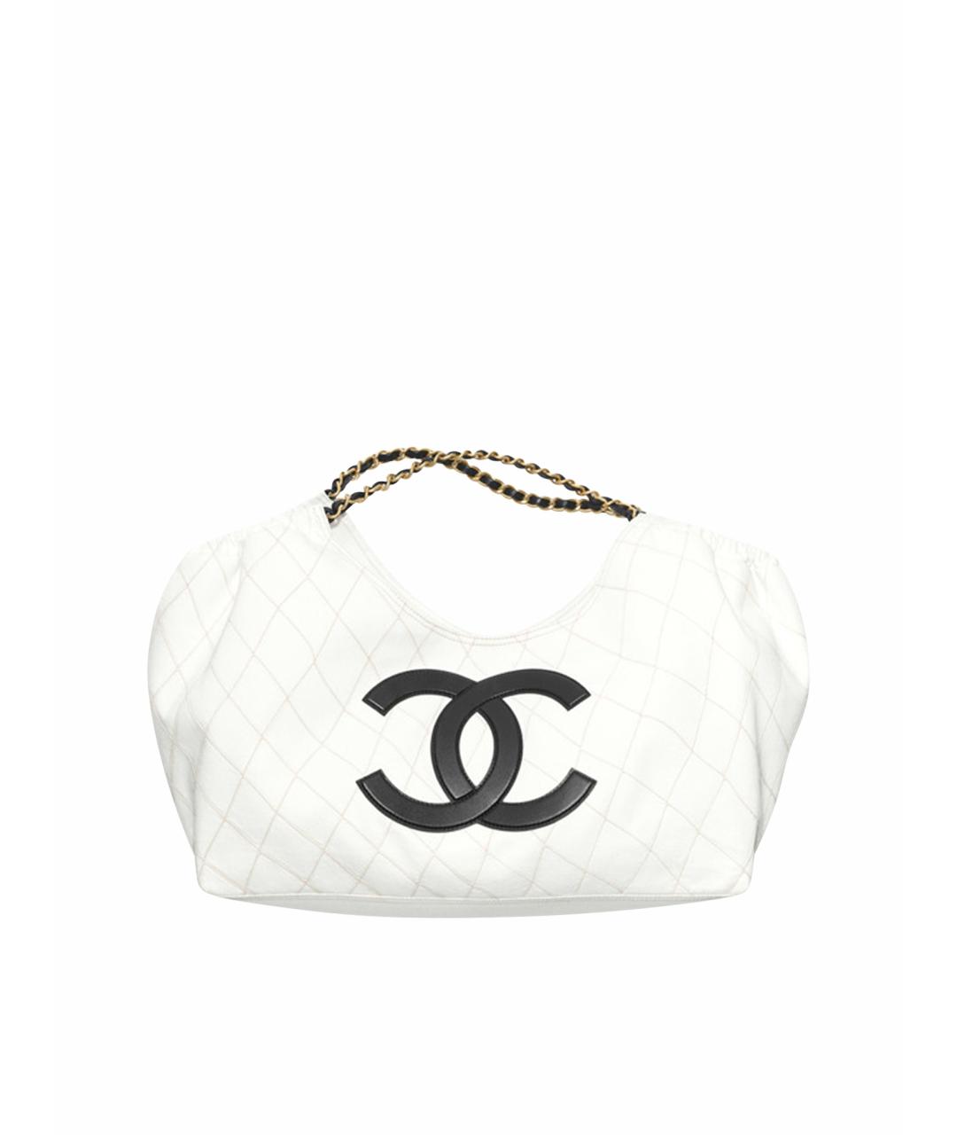 CHANEL Белая деним сумка тоут, фото 1