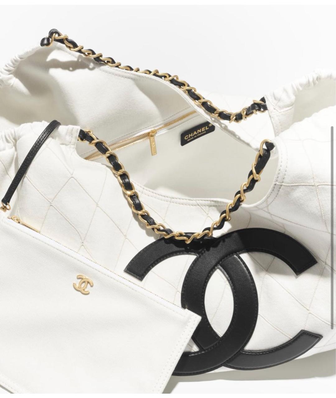 CHANEL Белая деним сумка тоут, фото 4