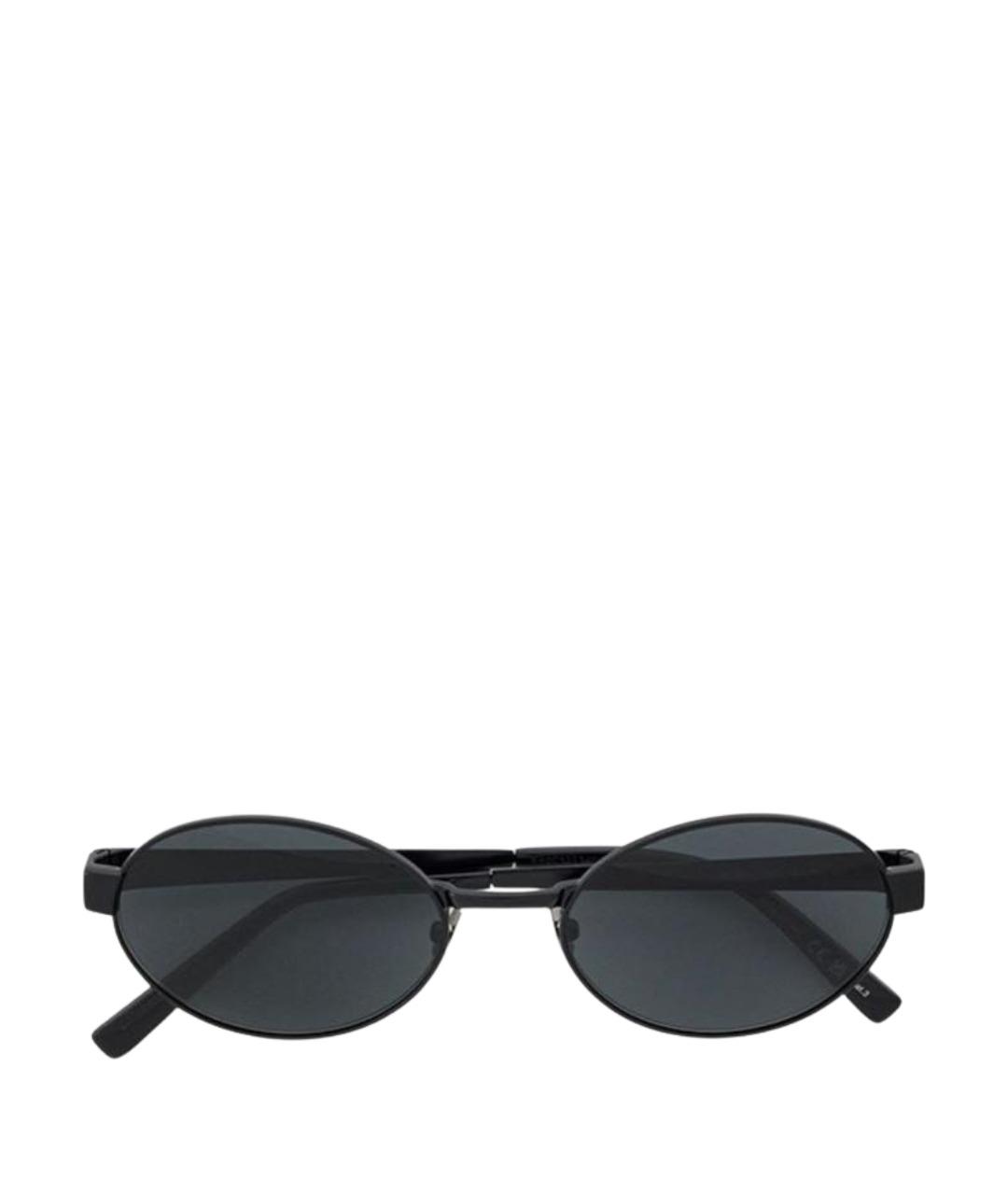 SAINT LAURENT Черные металлические солнцезащитные очки, фото 1