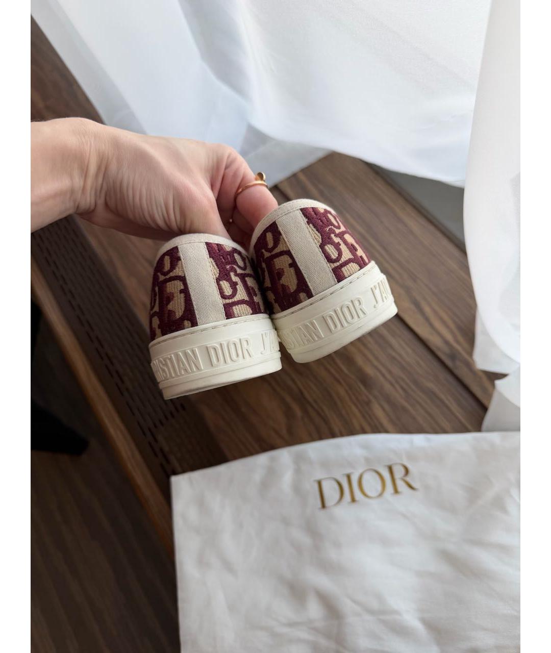 CHRISTIAN DIOR Бордовые текстильные кеды, фото 7
