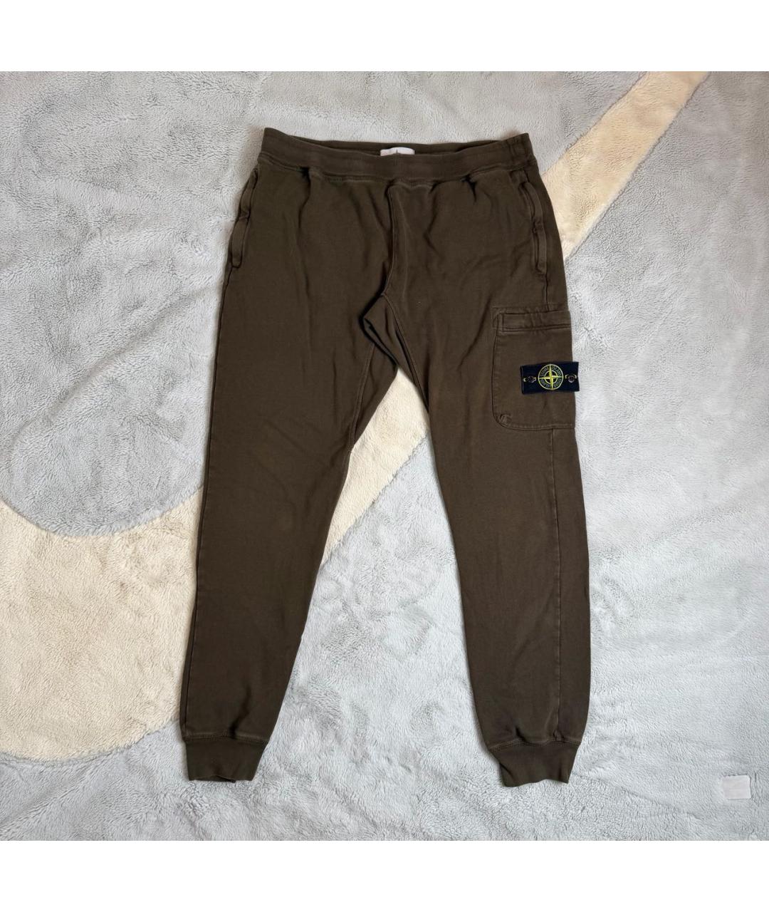 STONE ISLAND Коричневые хлопковые повседневные брюки, фото 9