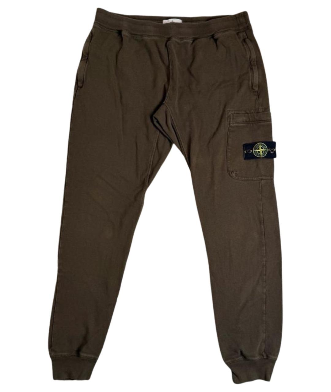 STONE ISLAND Коричневые хлопковые повседневные брюки, фото 1