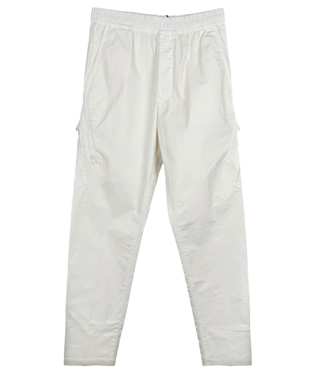 STONE ISLAND Белые хлопковые повседневные брюки, фото 1