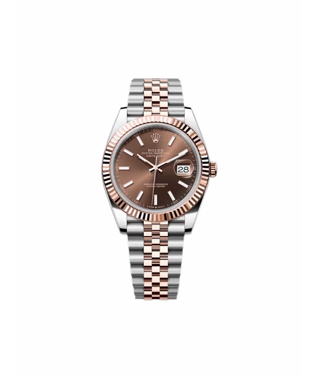 ROLEX Коричневые часы из розового золота, фото 1