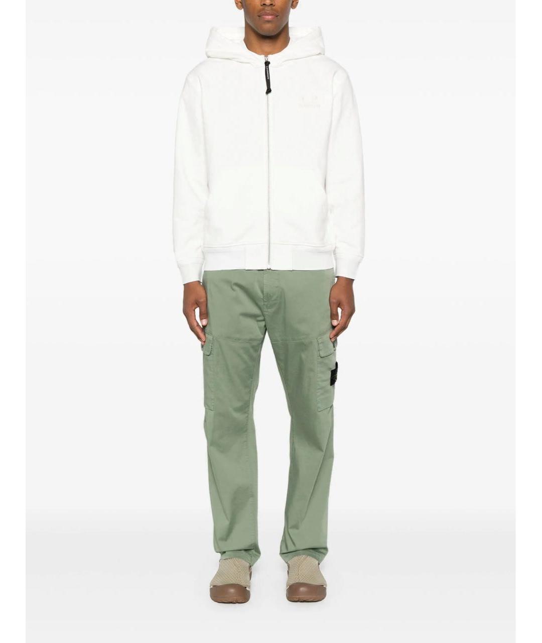 STONE ISLAND Зеленые хлопко-эластановые повседневные брюки, фото 6