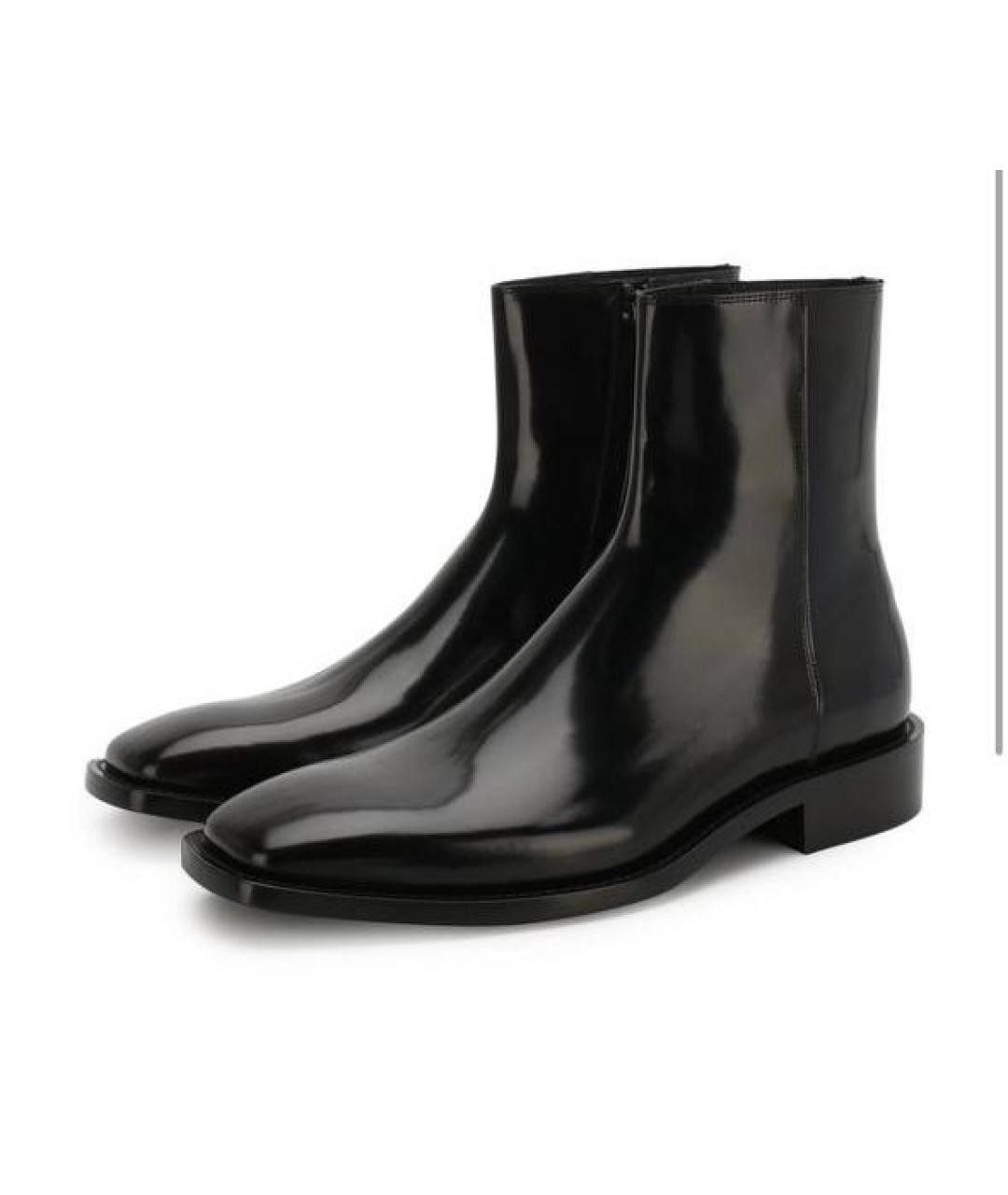 BALENCIAGA Черные кожаные высокие ботинки, фото 3