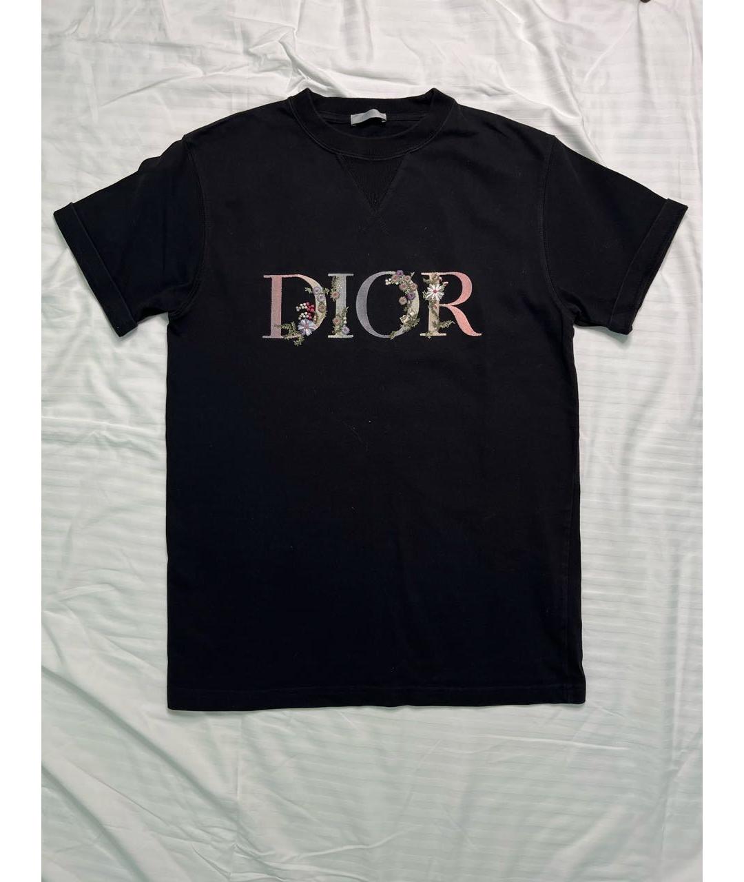 CHRISTIAN DIOR Черная хлопковая футболка, фото 6