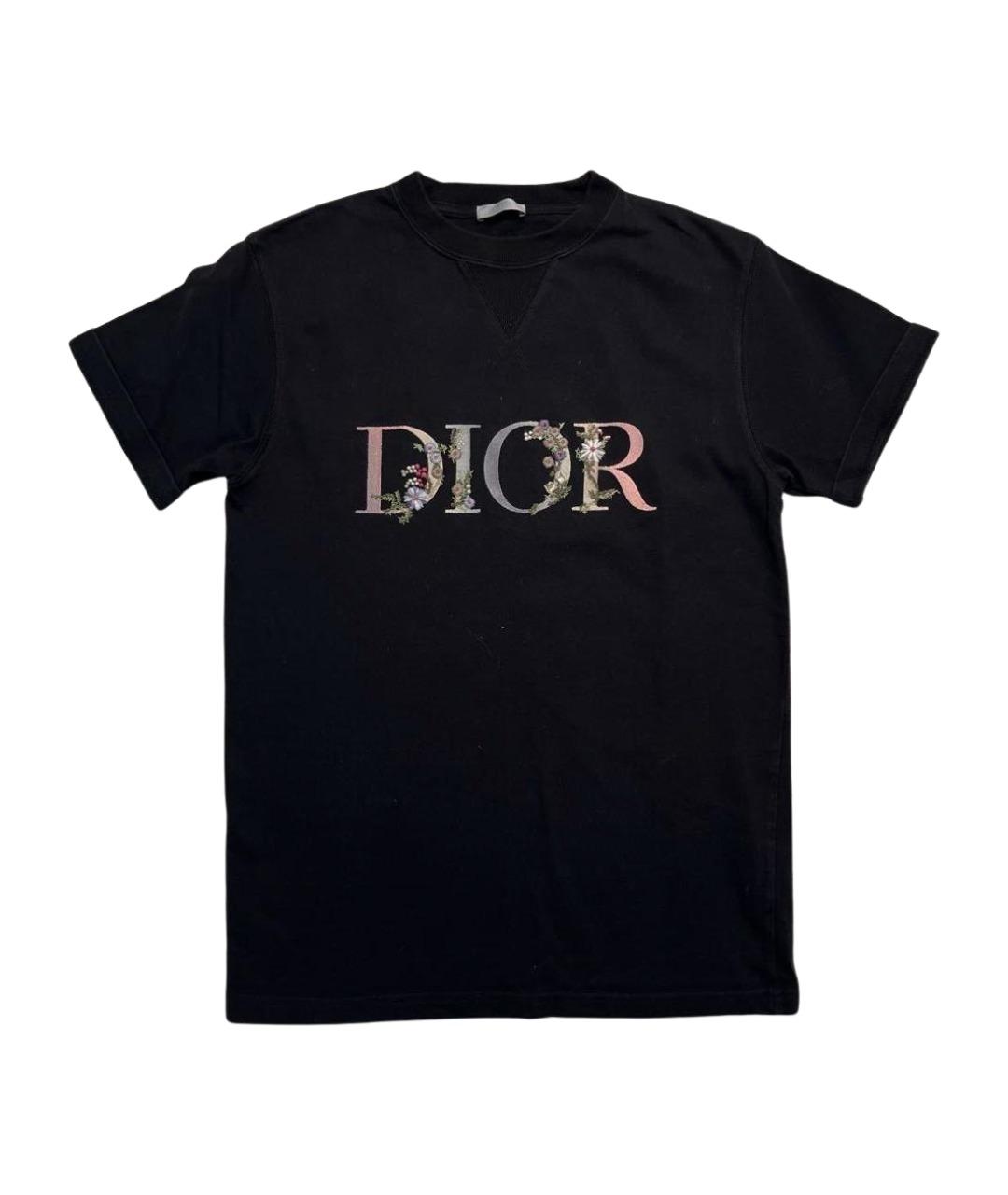 CHRISTIAN DIOR Черная хлопковая футболка, фото 1