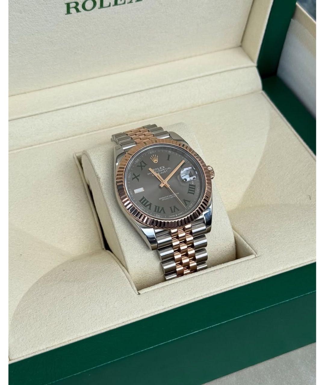 ROLEX Серые часы из розового золота, фото 2