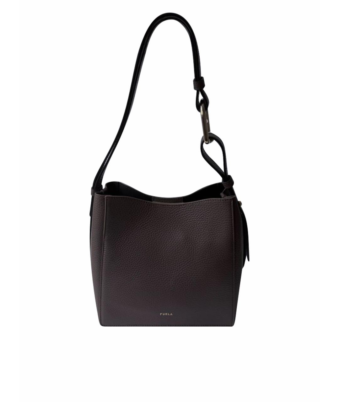 FURLA Коричневая кожаная сумка через плечо, фото 1