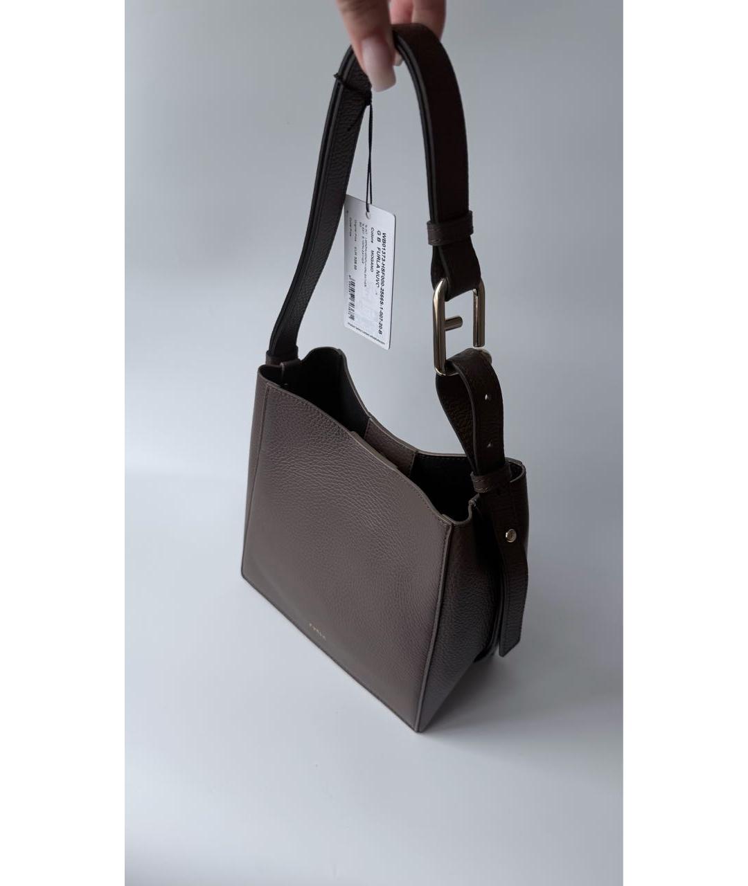 FURLA Коричневая кожаная сумка через плечо, фото 2