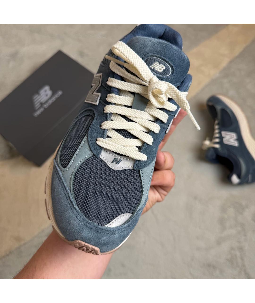 NEW BALANCE Темно-синие замшевые низкие кроссовки / кеды, фото 7