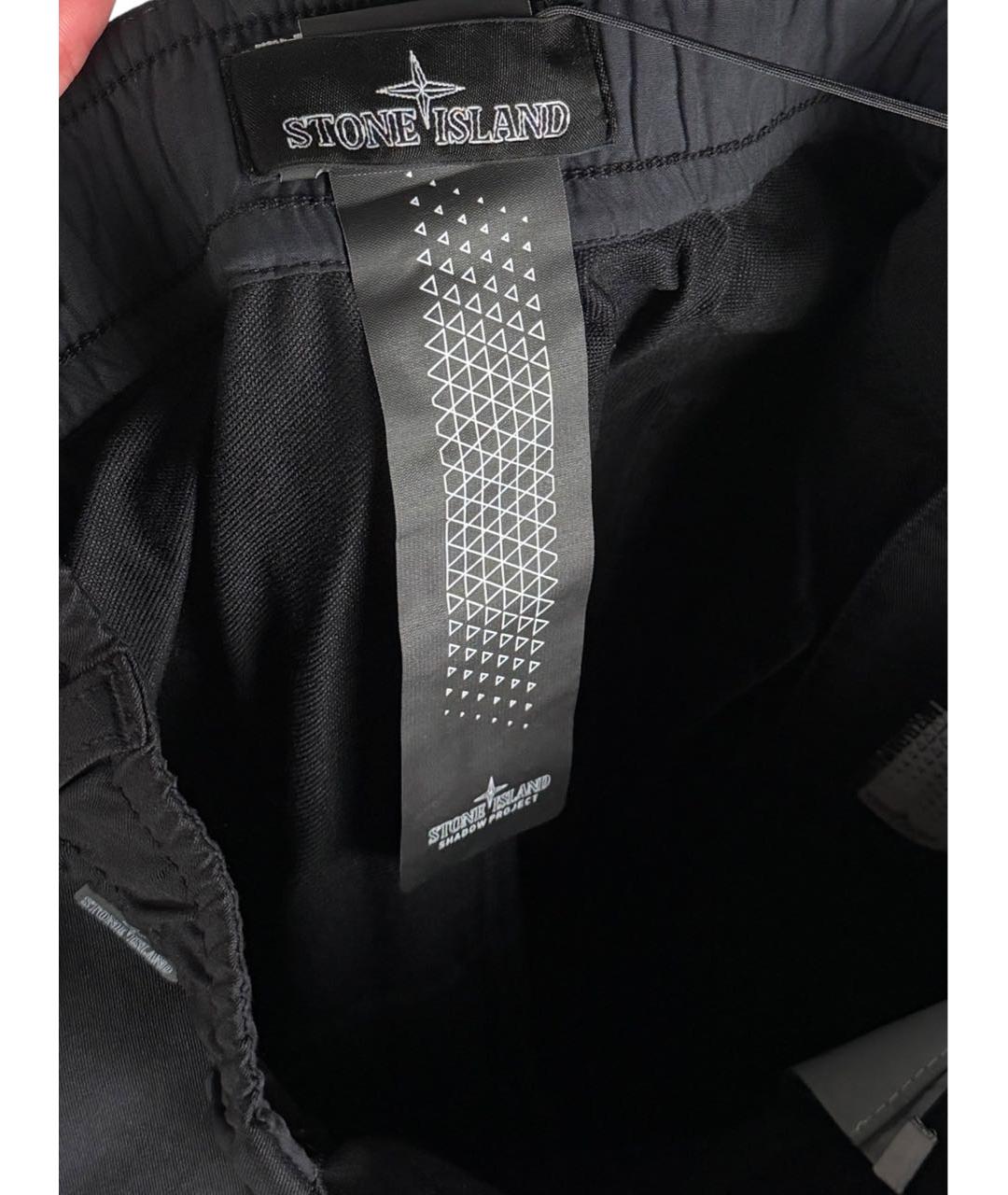 STONE ISLAND Черные полиамидовые повседневные брюки, фото 5