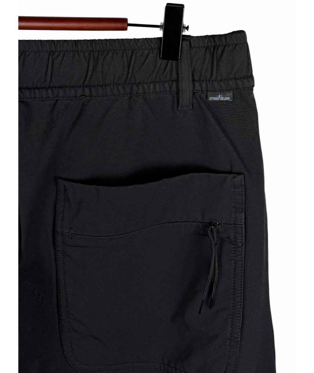 STONE ISLAND Черные полиамидовые повседневные брюки, фото 4