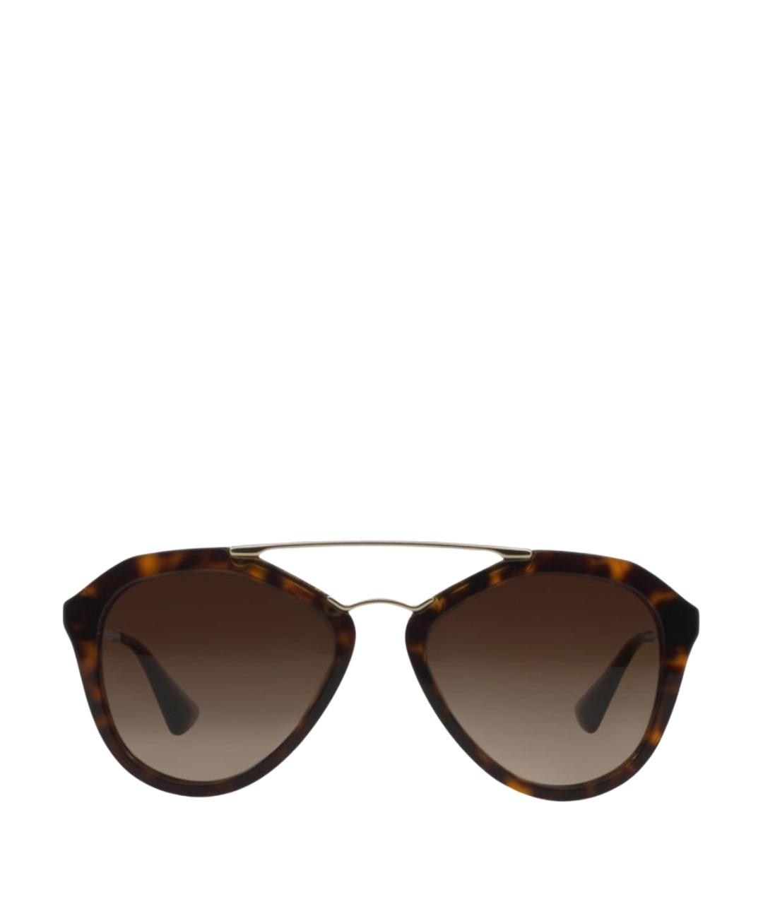 PRADA Коричневые металлические солнцезащитные очки, фото 1