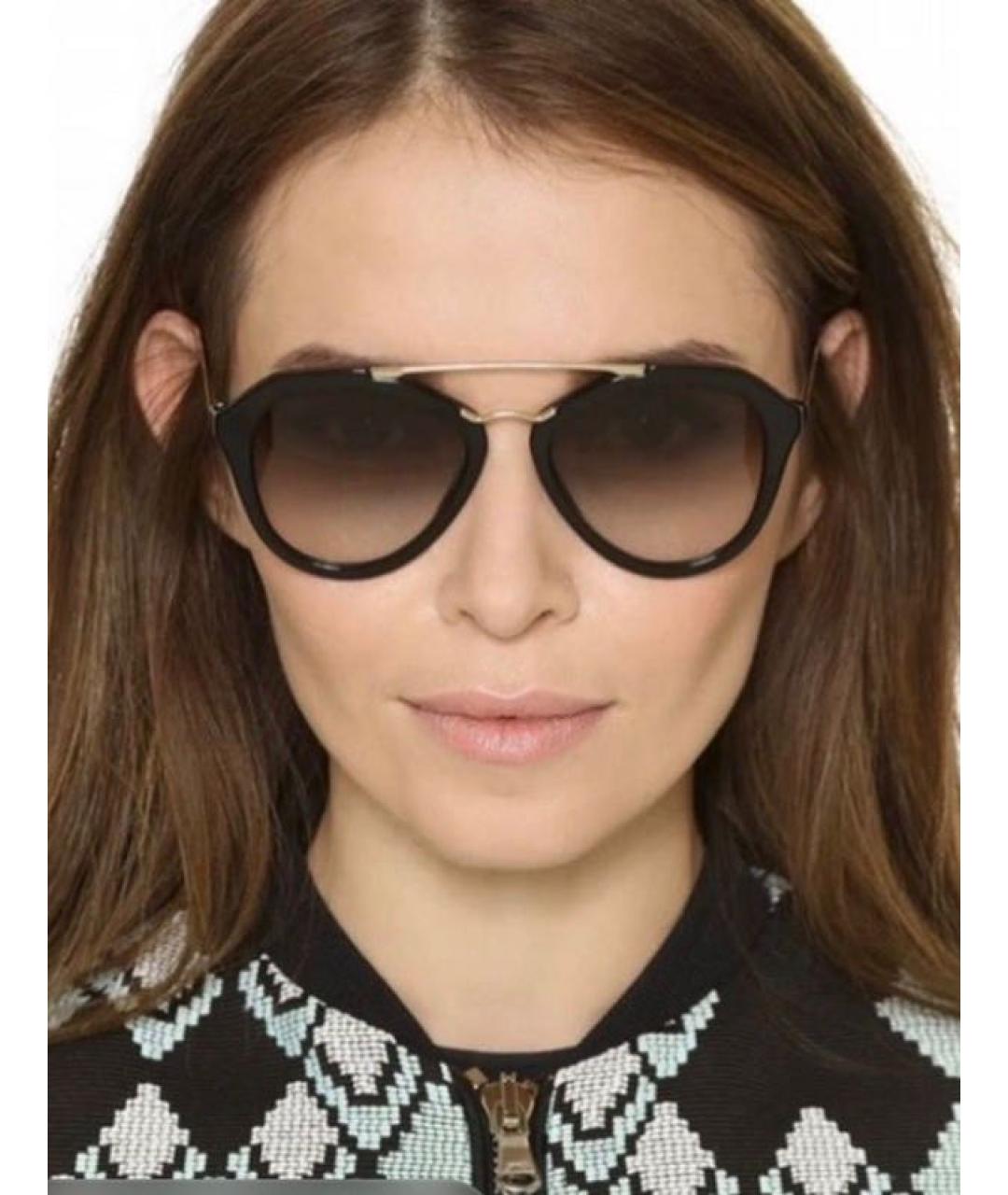 PRADA Коричневые металлические солнцезащитные очки, фото 4