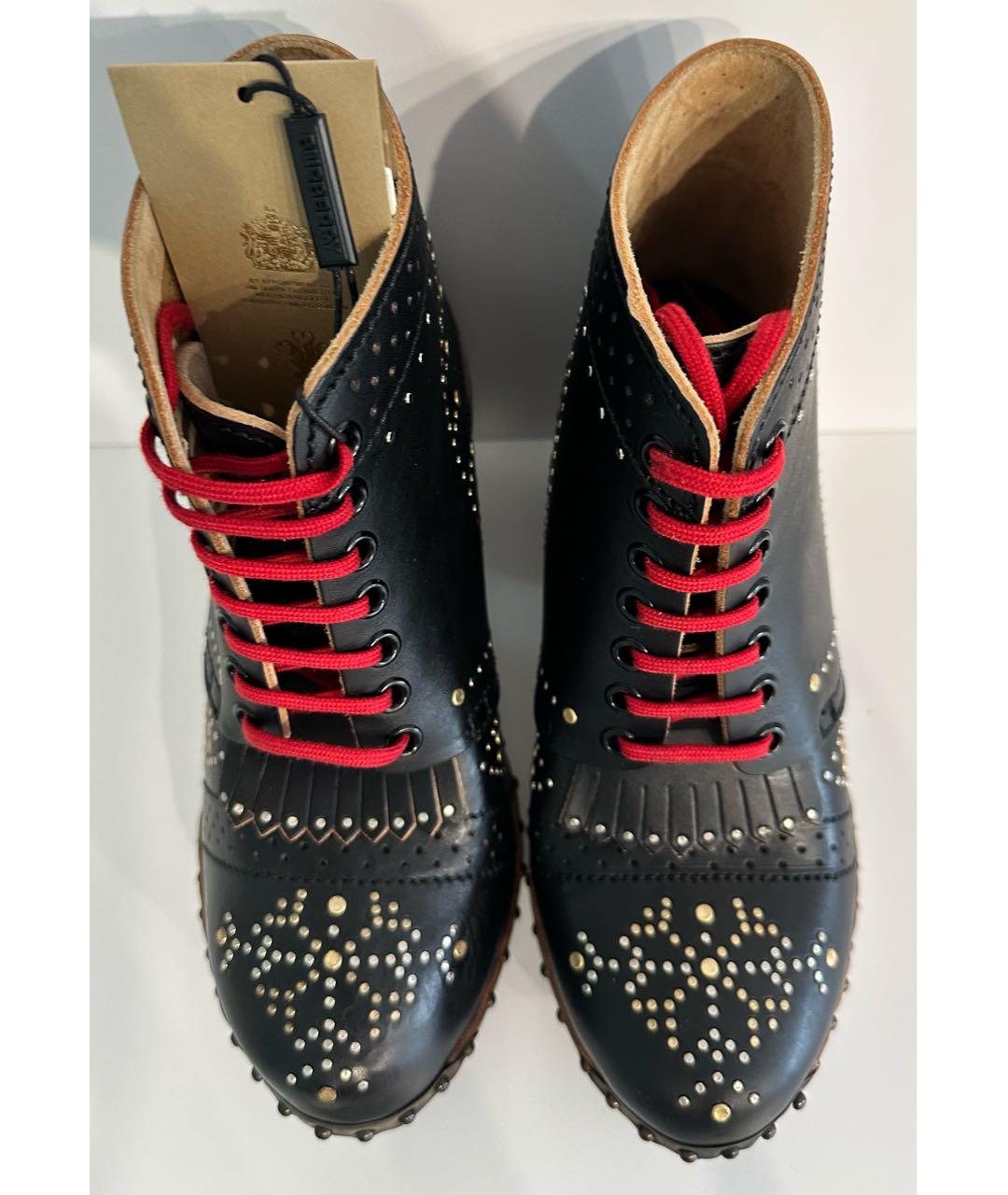 BURBERRY Черные кожаные ботильоны, фото 3