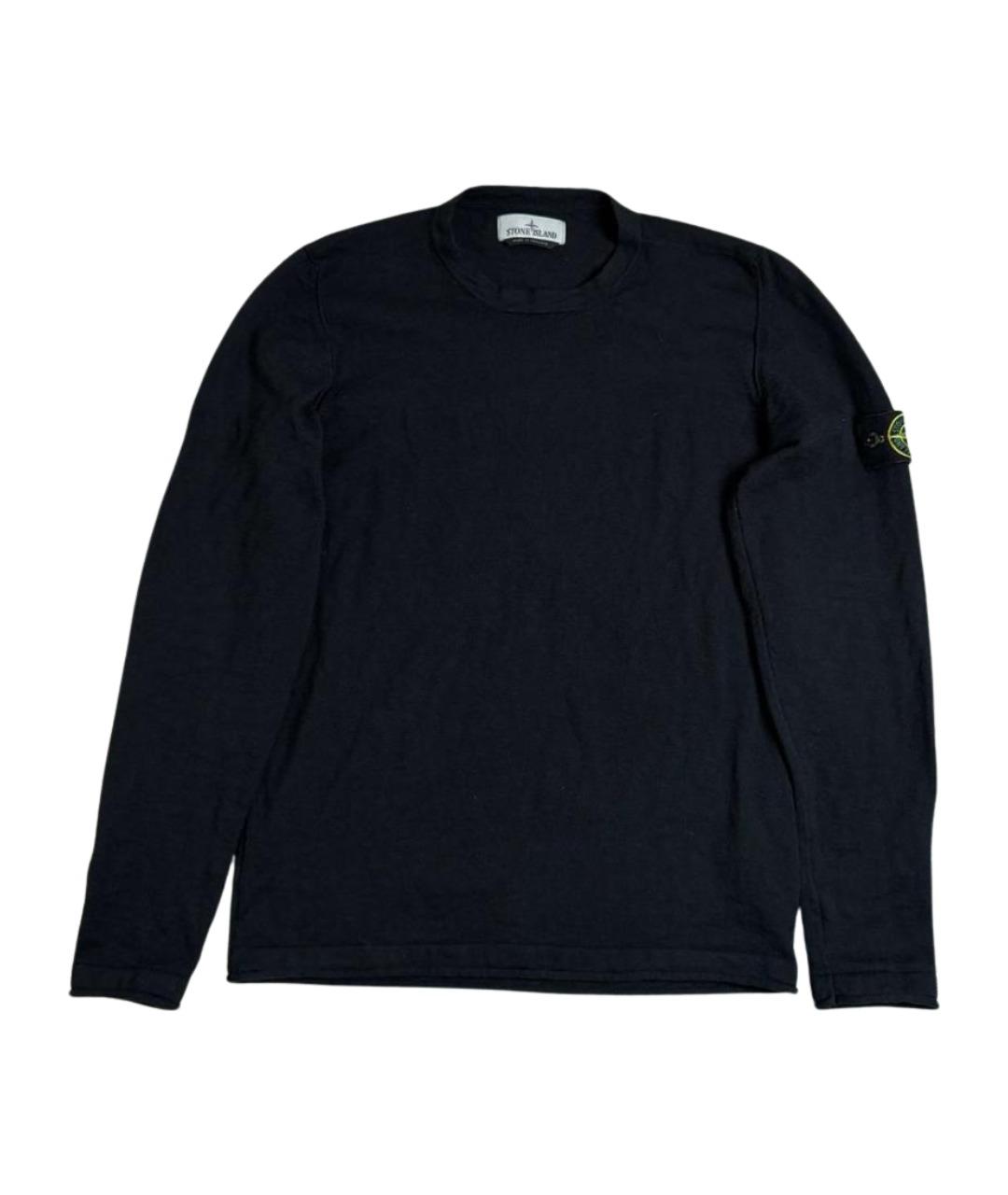 STONE ISLAND Черный хлопковый джемпер / свитер, фото 1